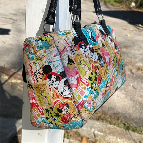 Colorful Cartoon-Print Women’s Shoulder Bag with Black Handles - Picture 5 of 6
